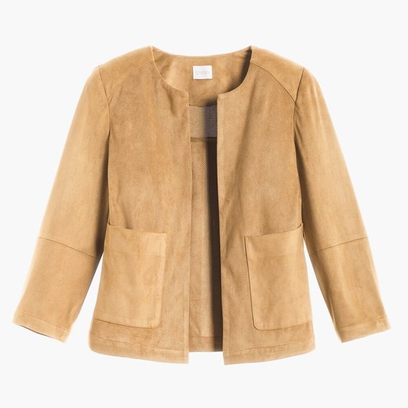 NWT Chico's Faux Suede Perforated Jacket - Size 1(Small) - Picture 3 of 9